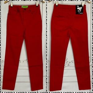 Sandrine Rose FREE PEOPLE Skinny Jeans Blood Red Cotton & Elastane Denim Sz 26